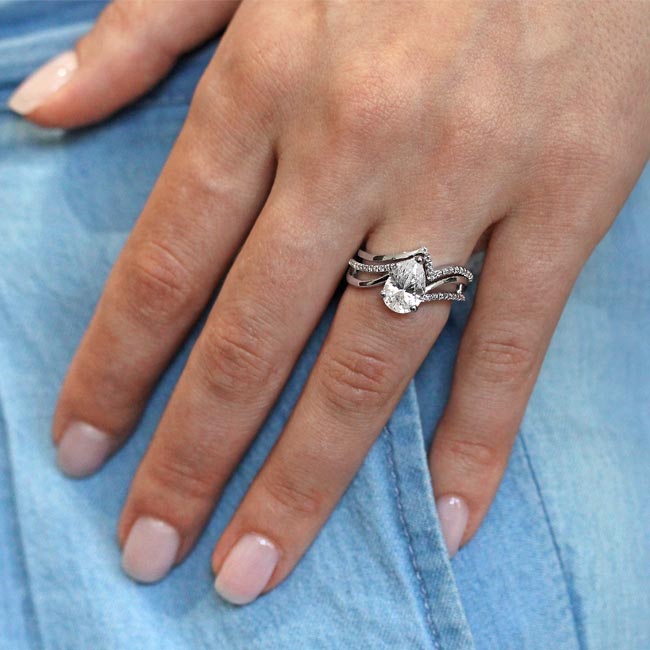  Split Shank Pear Lab Grown Diamond Bridal Set Image 4