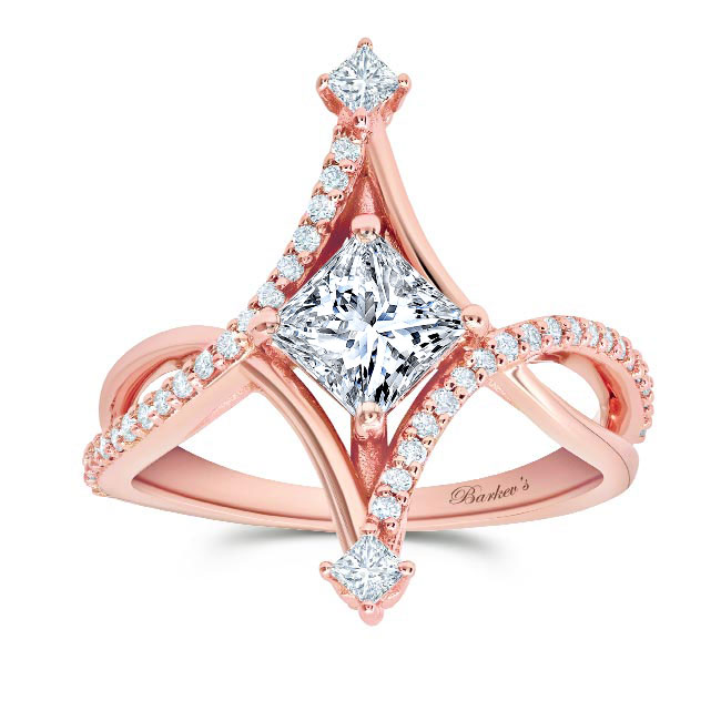  Rose Gold Unusual Engagement Ring Image 1