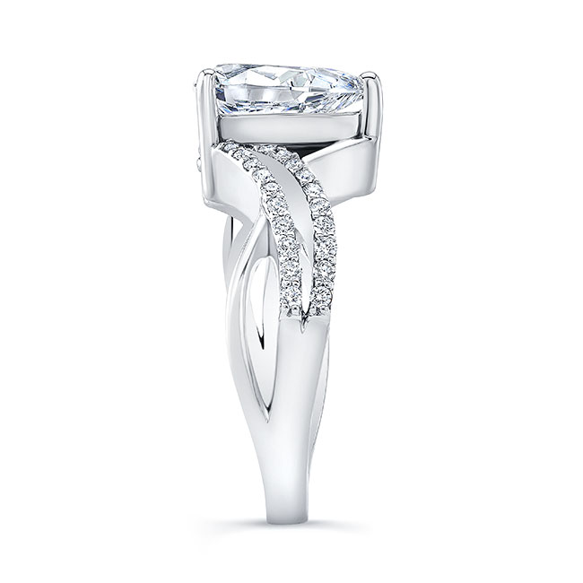 Platinum Lab Grown Diamond Teardrop Ring Image 3