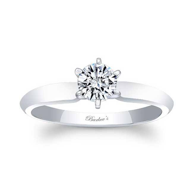  White Gold Six Prong Solitaire Lab Grown Diamond Engagement Ring Image 1