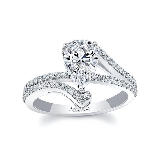  Split Shank Pear Lab Grown Diamond Engagement Ring Image 1
