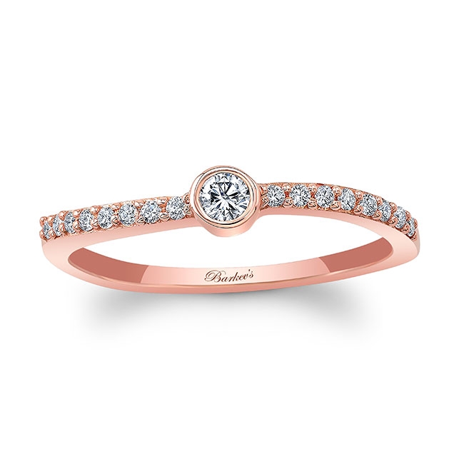  Rose Gold Ava Curved Diamond Promise Ring Image 1