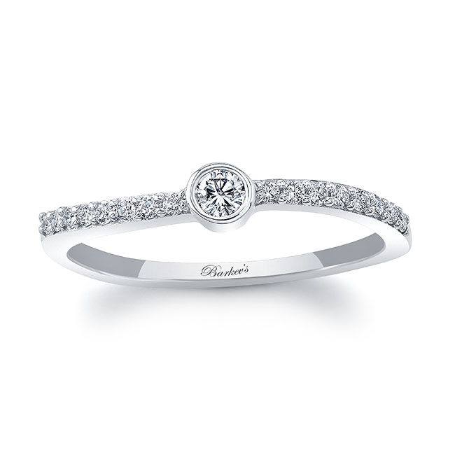  White Gold Ava Curved Diamond Promise Ring Image 1