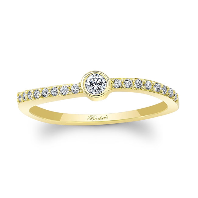  Yellow Gold Ava Curved Diamond Promise Ring Image 1