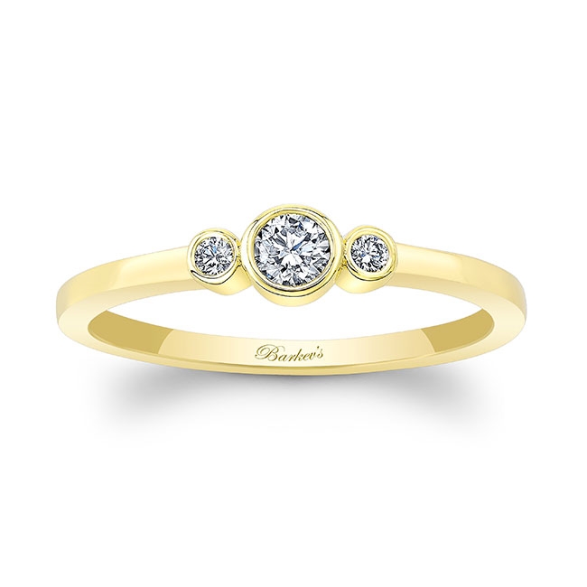 Yellow Gold Sophia Three Stone Promise Ring