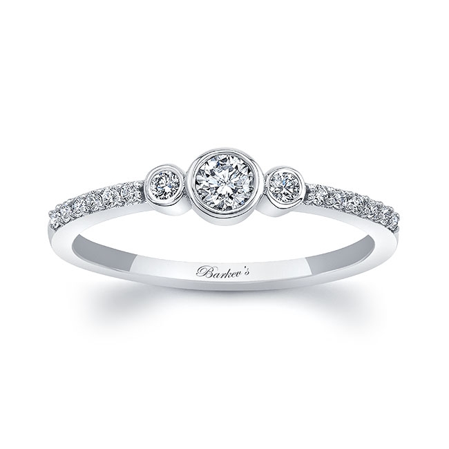 Platinum Mia Three Stone Diamond Promise Ring Image 1