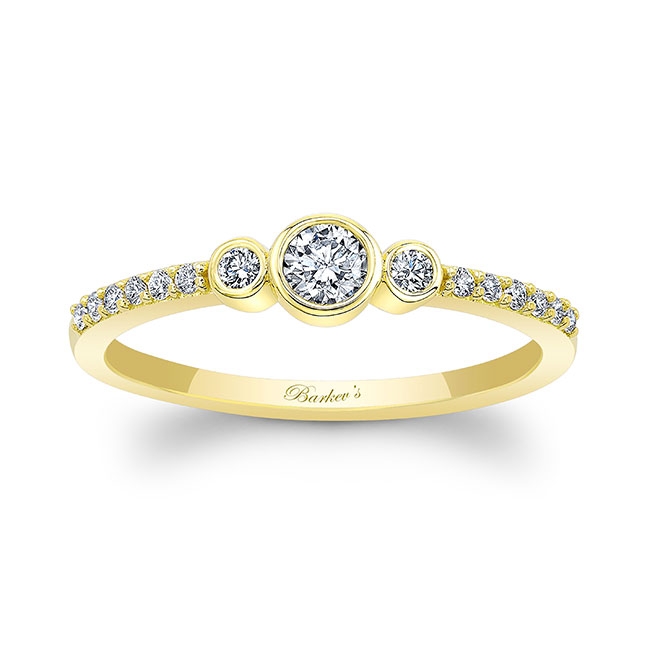  Yellow Gold Mia Three Stone Diamond Promise Ring Image 1