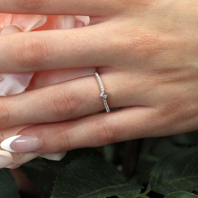  Abi Curved Princess Cut Diamond Promise Ring Image 2