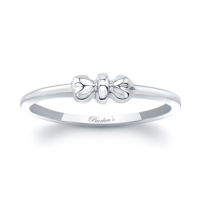  White Gold Simple Heart Promise Ring Image 1