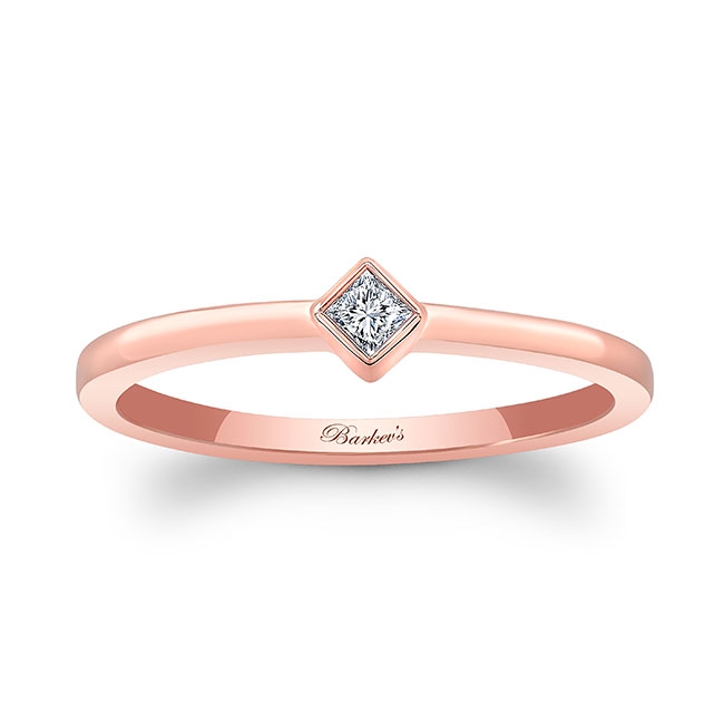 Rose Gold Aria Princess Cut Diamond Promise Ring