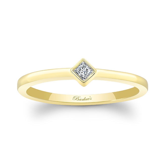 Yellow Gold Aria Princess Cut Diamond Promise Ring