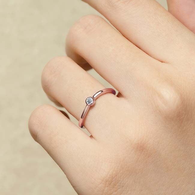 Rose Gold Simple Promise Ring Image 2
