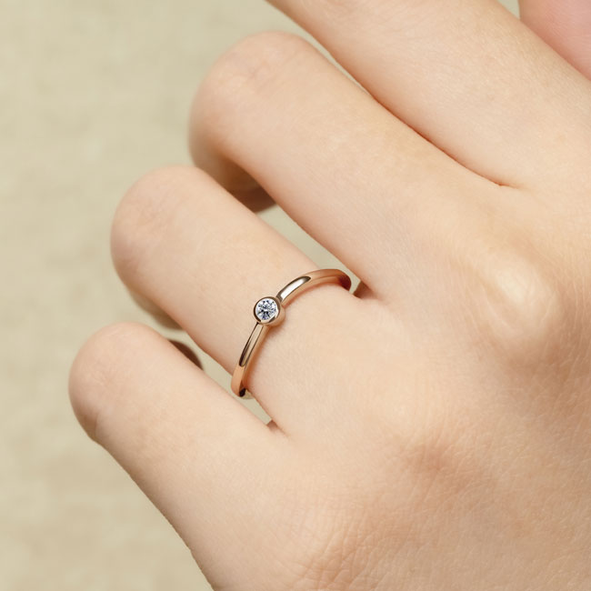 Yellow Gold Simple Promise Ring Image 2