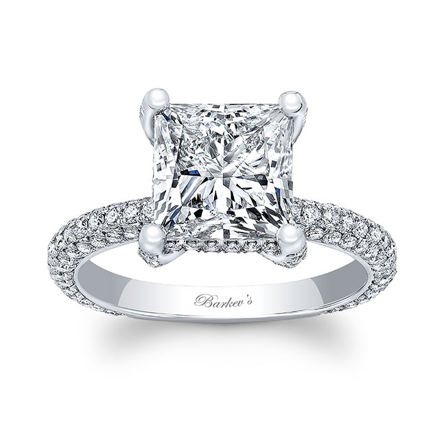 Platinum Hidden Halo Lab Grown Diamond Engagement Ring Image 1