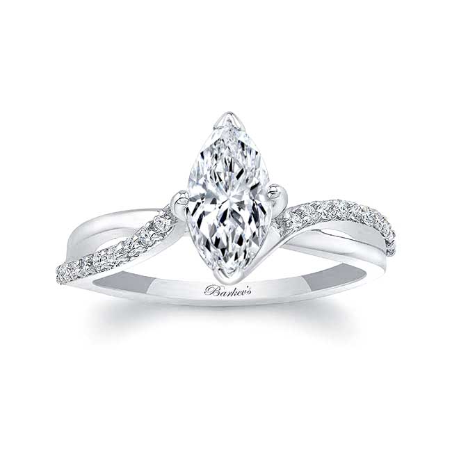 Marquise Moissanite Engagement Ring With Twisted Band