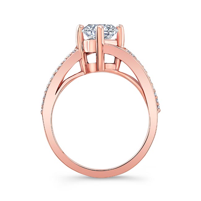  Rose Gold Split Shank Engagement Ring Image 2