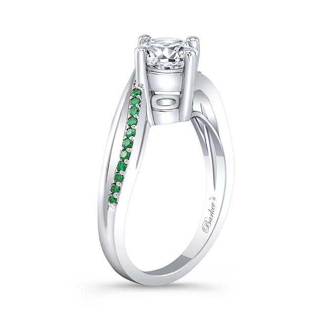 Split Shank Engagement Ring With Emeralds Image 2
