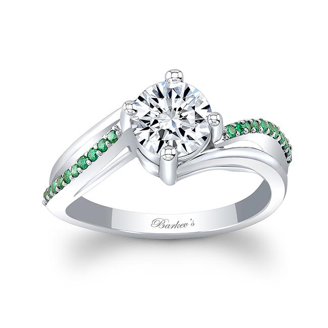 Split Shank Engagement Ring With Emeralds