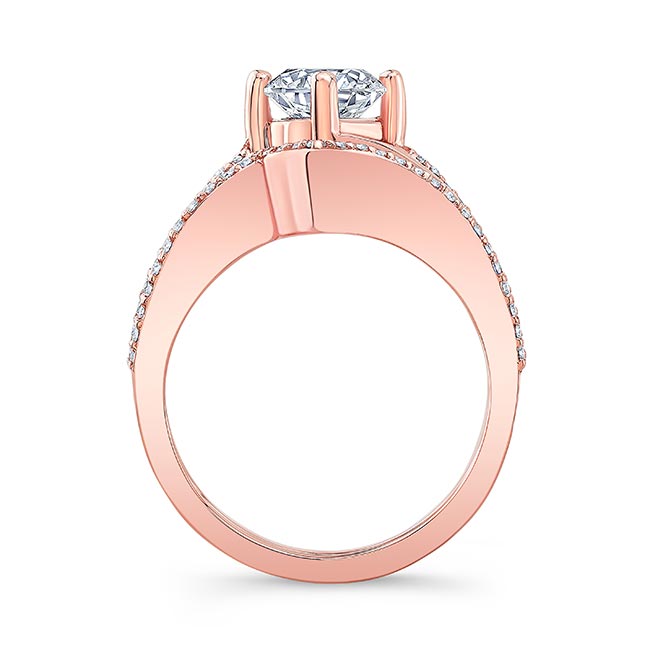  Rose Gold Lab Grown Diamond Split Shank Engagement Ring Set Image 2