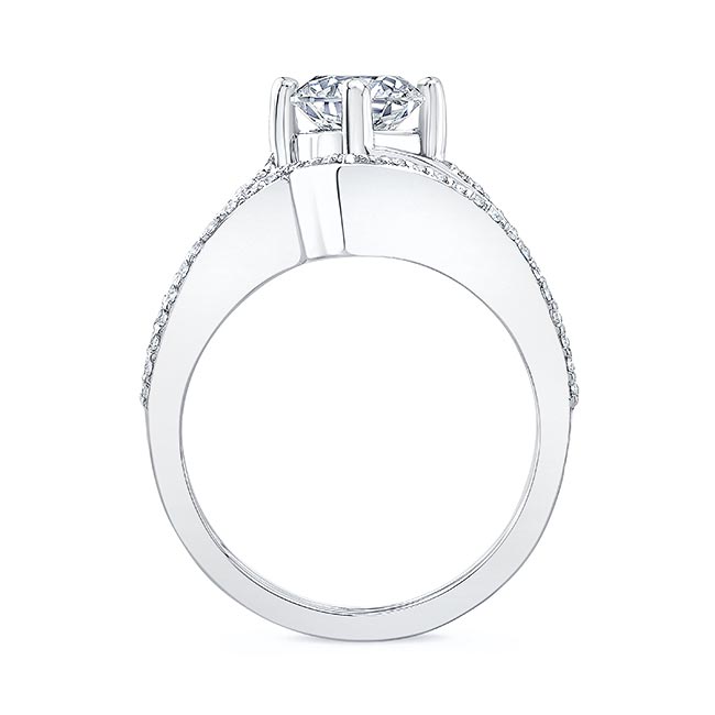  White Gold Split Shank Moissanite Wedding Ring Set Image 2