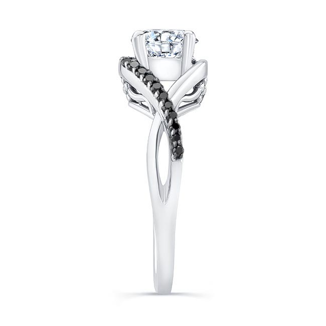 Platinum Criss Cross Black Diamond Accent Ring Image 3
