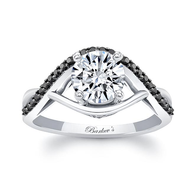 Platinum Criss Cross Black Diamond Accent Ring Image 5