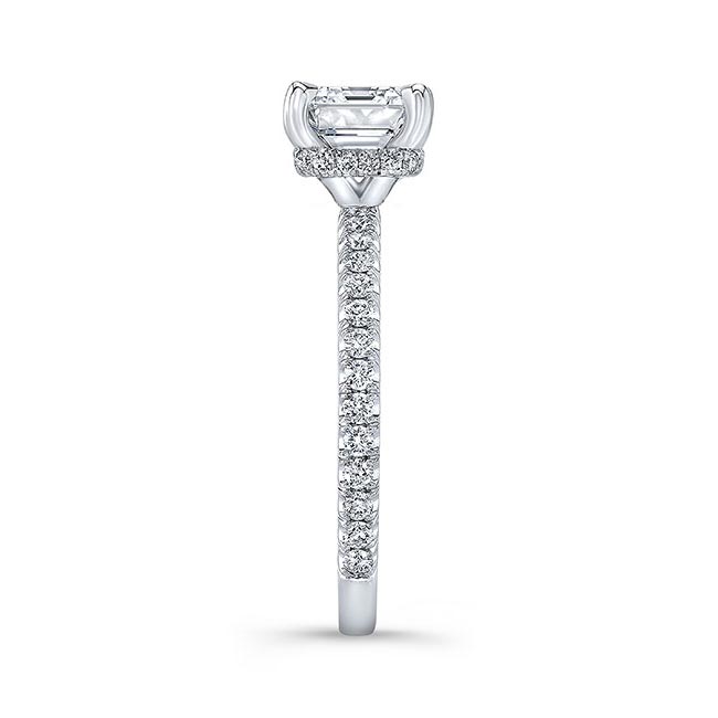  White Gold Ella Asscher Cut Diamond Engagement Ring Image 3