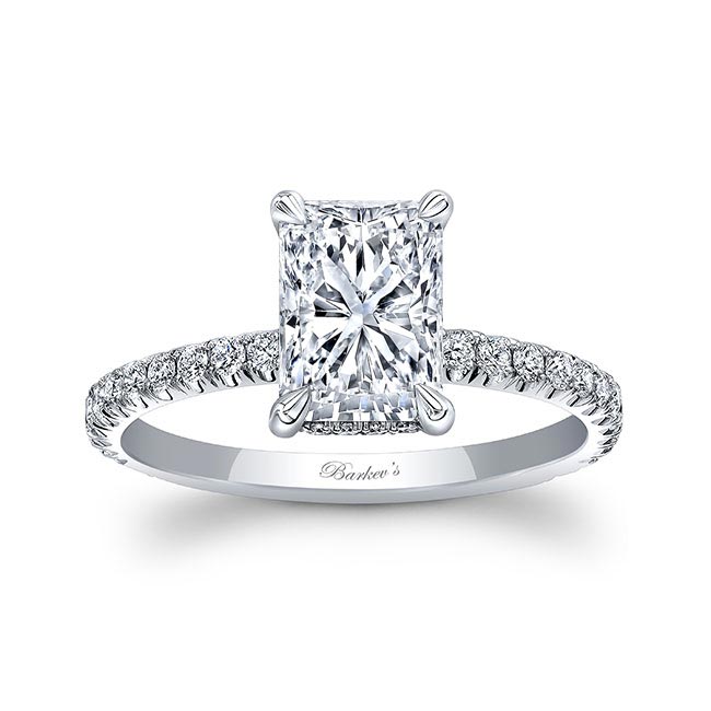 Platinum Ella Radiant Cut Moissanite Engagement Ring