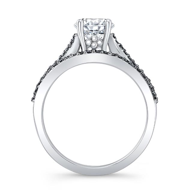Platinum Black Diamond Accent Overlap Ring Set Image 2