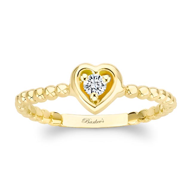 Yellow Gold Heart Shape Promise Ring