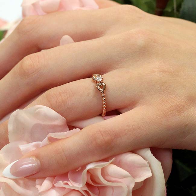 Rose Gold Double Heart Promise Ring Image 3