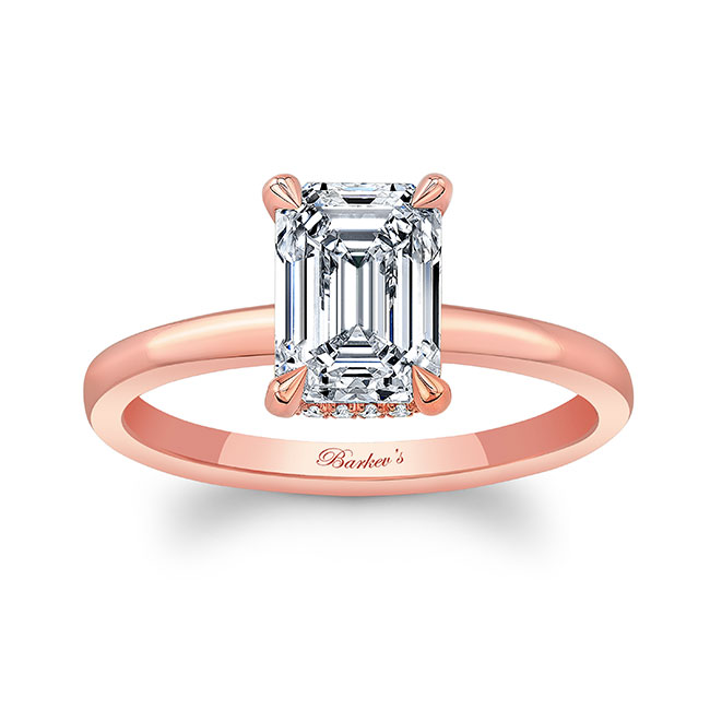  Rose Gold Lia Emerald Cut Engagement Ring Image 1