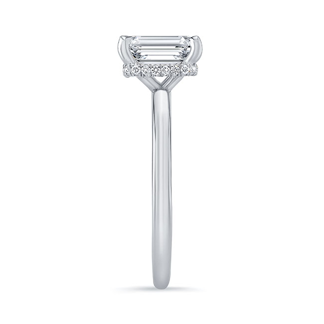  White Gold Lia Emerald Cut Engagement Ring Image 3