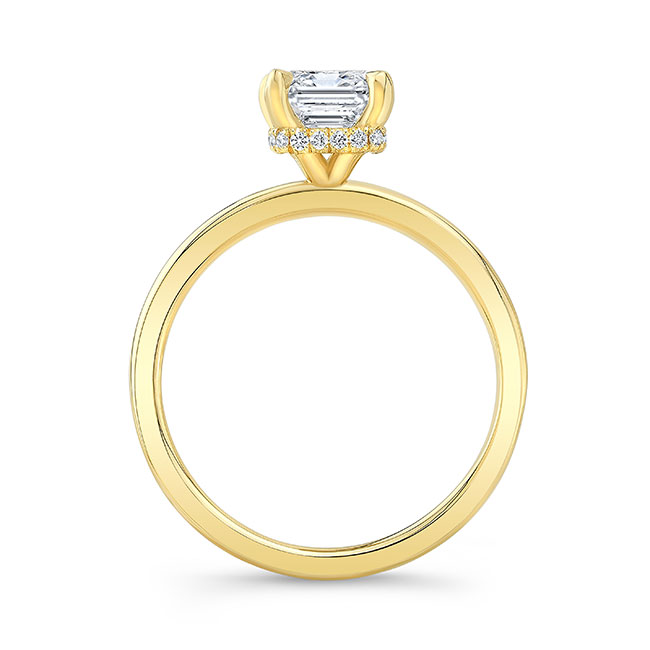  Yellow Gold Lia Emerald Cut Moissanite Engagement Ring Image 6
