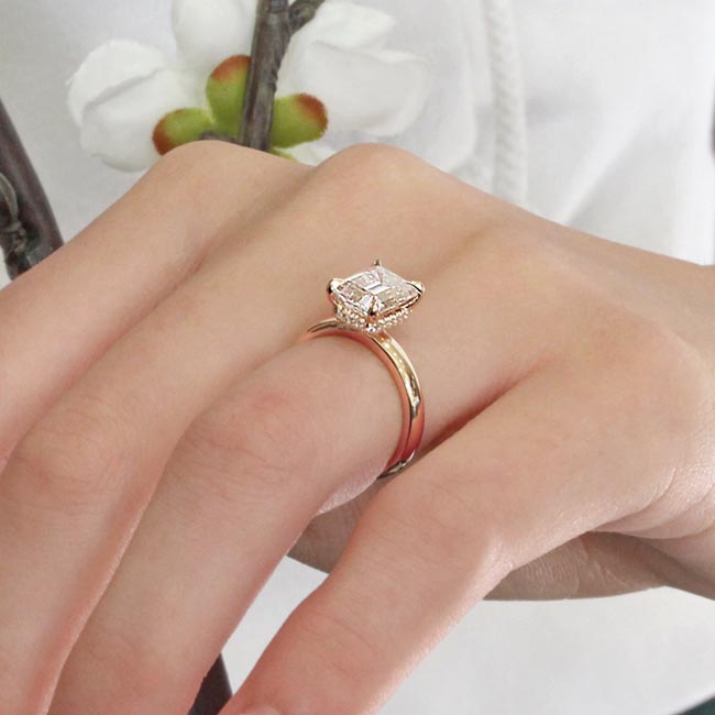 Rose Gold Lia Emerald Cut Lab Grown Diamond Engagement Ring Image 6