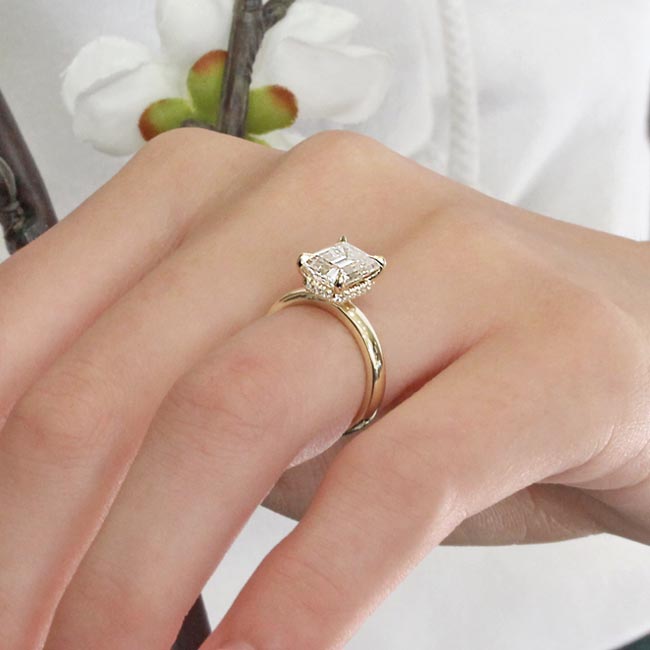 Yellow Gold Lia Emerald Cut Lab Grown Diamond Engagement Ring Image 6