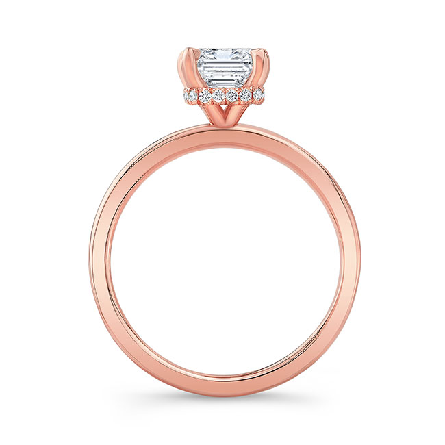 Rose Gold Lia Radiant Cut Moissanite Engagement Ring Image 2