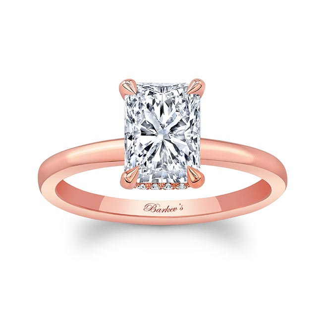 Rose Gold Lia Radiant Cut Moissanite Engagement Ring