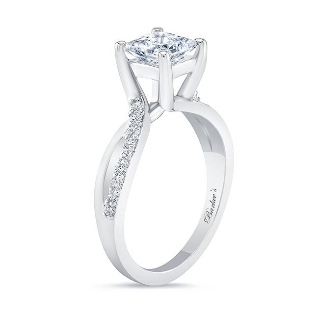 Platinum Princess Cut Moissanite Ring Image 2