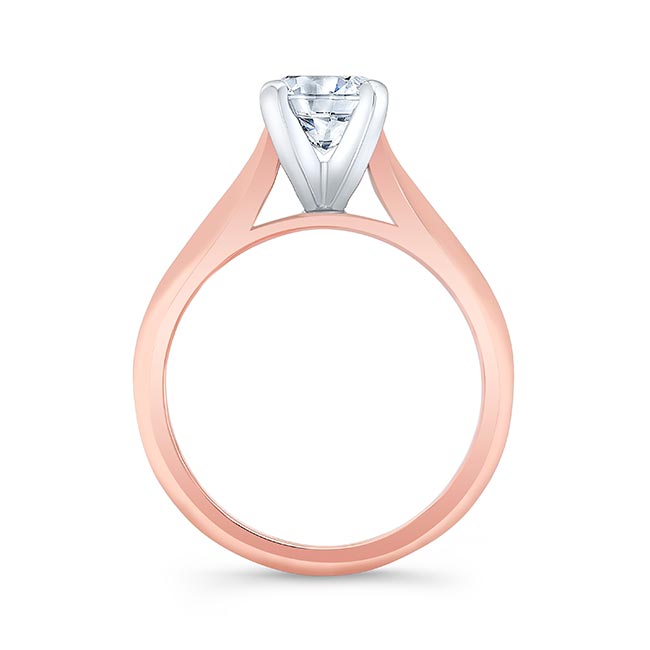 Rose Gold 1 Carat Moissanite Solitaire Engagement Ring Image 2