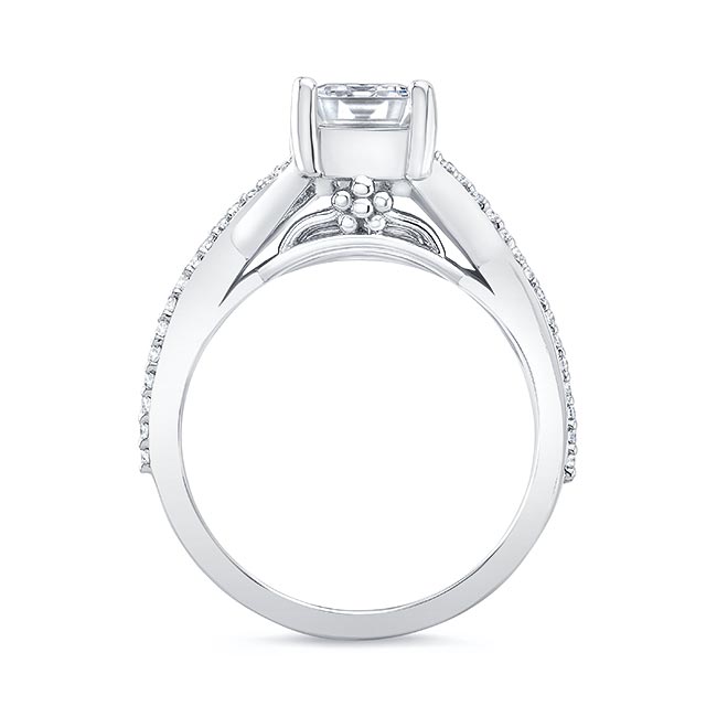 Platinum 2 Carat Emerald Cut Moissanite Ring Image 2
