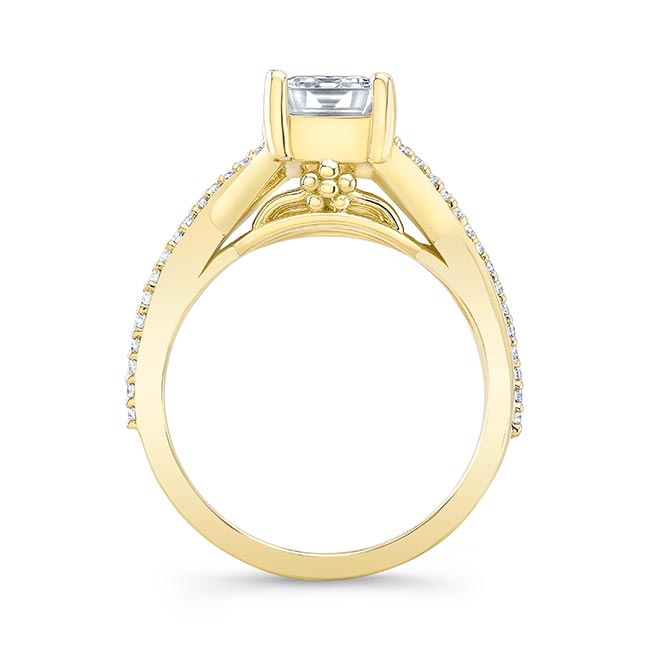  Yellow Gold 2 Carat Emerald Cut Diamond Ring Image 2