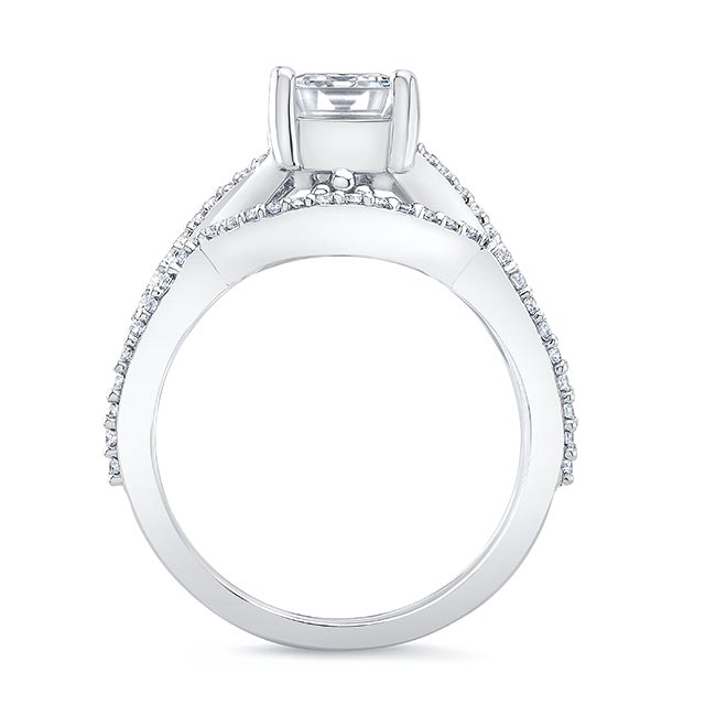 Platinum 2 Carat Radiant Cut Lab Grown Diamond Ring Set Image 2