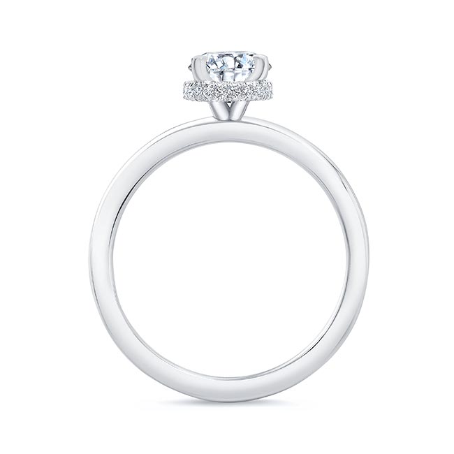  White Gold Lia Oval Moissanite Engagement Ring Image 6