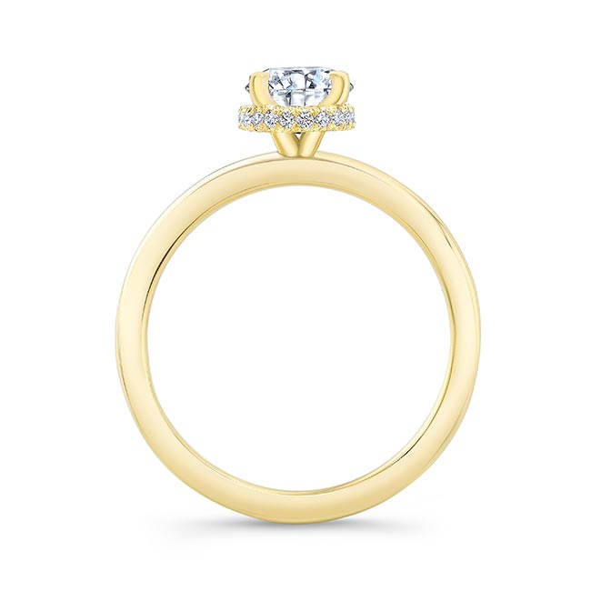  Yellow Gold Lia Oval Moissanite Engagement Ring Image 2