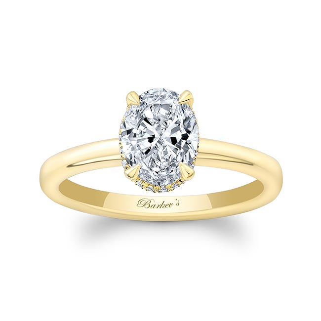  Yellow Gold Lia Oval Moissanite Engagement Ring Image 1