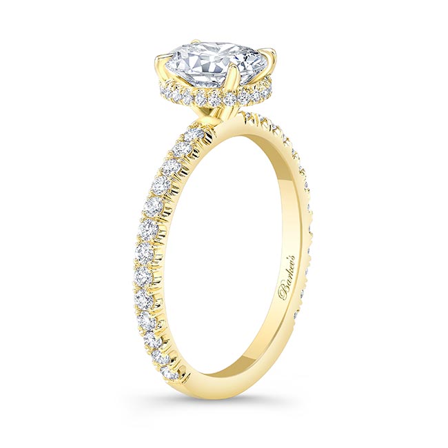 Yellow Gold 1.25 Carat Oval Moissanite Ring Image 2