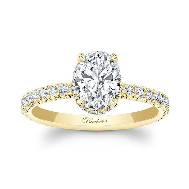  Yellow Gold 1.25 Carat Oval Moissanite Ring Image 1
