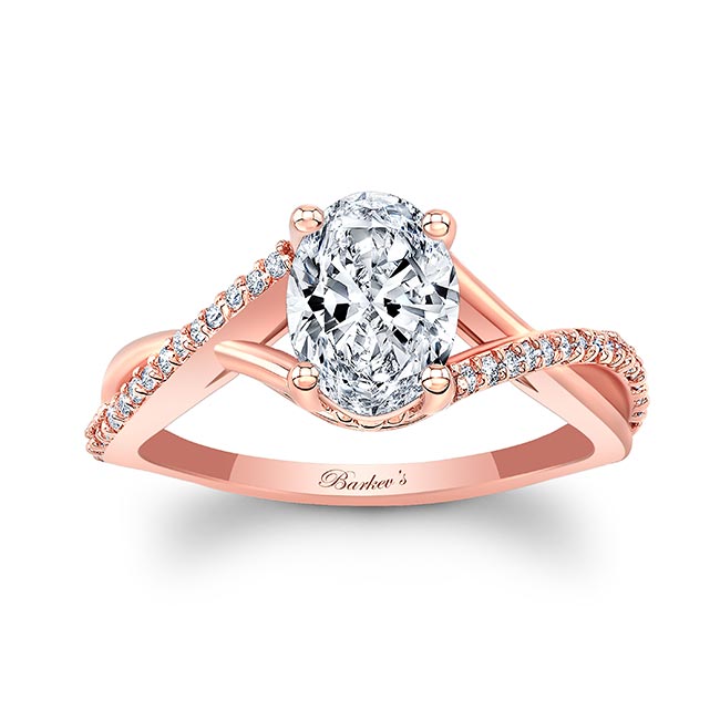  Rose Gold One Carat Oval Moissanite Ring Image 1