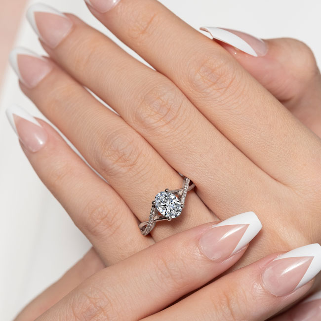  One Carat Oval Diamond Ring Image 3